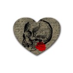 Skull and rose  Rubber Coaster (Heart)  Front