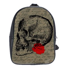 Skull And Rose  School Bags(large)  by Valentinaart