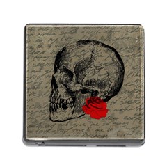 Skull And Rose  Memory Card Reader (square) by Valentinaart