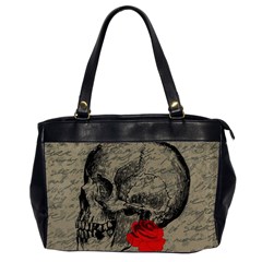 Skull And Rose  Office Handbags (2 Sides)  by Valentinaart