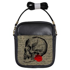 Skull And Rose  Girls Sling Bags by Valentinaart