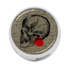 Skull And Rose  4-port Usb Hub (one Side) by Valentinaart