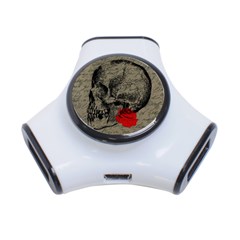 Skull And Rose  3-port Usb Hub by Valentinaart