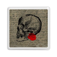 Skull And Rose  Memory Card Reader (square)  by Valentinaart