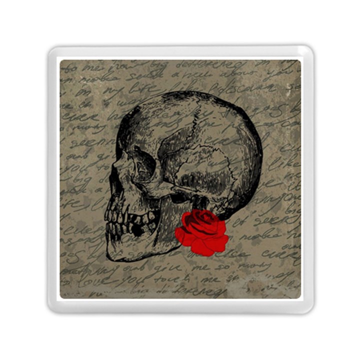 Skull and rose  Memory Card Reader (Square) 