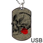 Skull and rose  Dog Tag USB Flash (Two Sides) Front