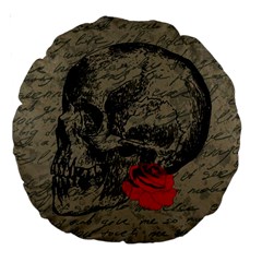 Skull And Rose  Large 18  Premium Round Cushions