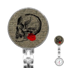 Skull And Rose  Stainless Steel Nurses Watch by Valentinaart