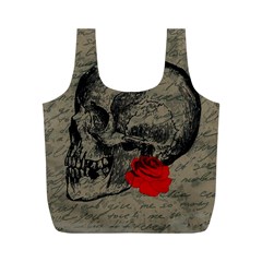 Skull And Rose  Full Print Recycle Bags (m) 