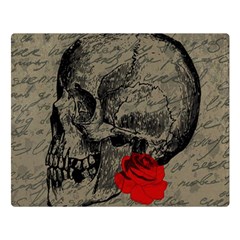 Skull And Rose  Double Sided Flano Blanket (large) 