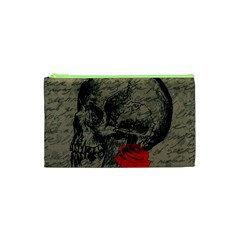 Skull And Rose  Cosmetic Bag (xs) by Valentinaart