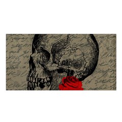 Skull And Rose  Satin Shawl