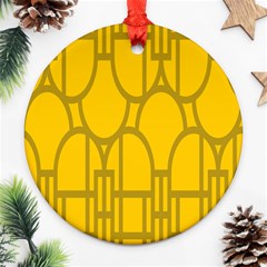 The Michigan Pattern Yellow Ornament (round)