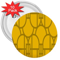 The Michigan Pattern Yellow 3  Buttons (10 Pack)  by Simbadda