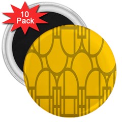 The Michigan Pattern Yellow 3  Magnets (10 Pack) 