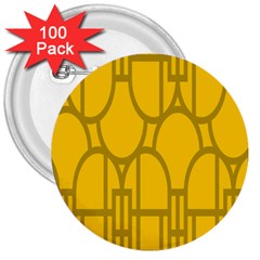 The Michigan Pattern Yellow 3  Buttons (100 Pack) 