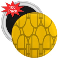 The Michigan Pattern Yellow 3  Magnets (100 Pack)