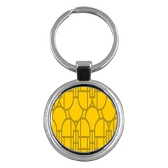 The Michigan Pattern Yellow Key Chains (round) 