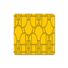 The Michigan Pattern Yellow Square Magnet