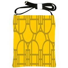 The Michigan Pattern Yellow Shoulder Sling Bags