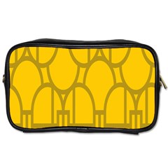 The Michigan Pattern Yellow Toiletries Bags 2-side