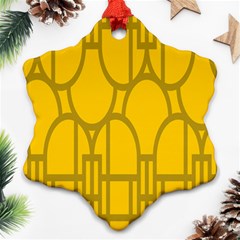 The Michigan Pattern Yellow Snowflake Ornament (two Sides)