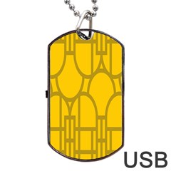 The Michigan Pattern Yellow Dog Tag Usb Flash (one Side)