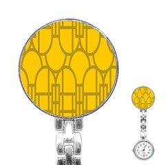 The Michigan Pattern Yellow Stainless Steel Nurses Watch