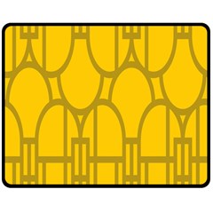 The Michigan Pattern Yellow Double Sided Fleece Blanket (medium) 