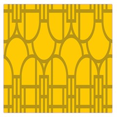 The Michigan Pattern Yellow Large Satin Scarf (square)