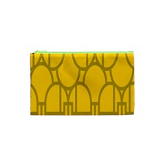 The Michigan Pattern Yellow Cosmetic Bag (xs)