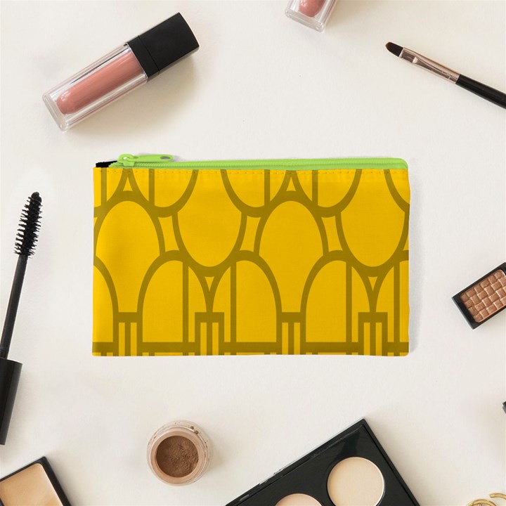 The Michigan Pattern Yellow Cosmetic Bag (XS)