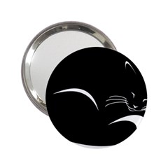 Cat Black Vector Minimalism 2 25  Handbag Mirrors by Simbadda