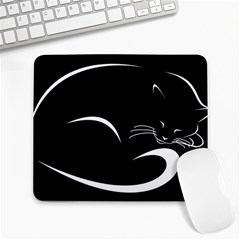 Cat Black Vector Minimalism Large Mousepads by Simbadda