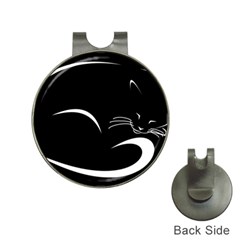 Cat Black Vector Minimalism Hat Clips With Golf Markers by Simbadda