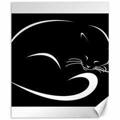 Cat Black Vector Minimalism Canvas 8  X 10 