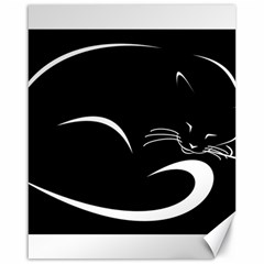 Cat Black Vector Minimalism Canvas 16  X 20  