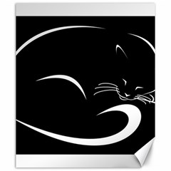 Cat Black Vector Minimalism Canvas 20  X 24  