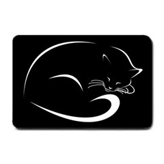 Cat Black Vector Minimalism Small Doormat  by Simbadda