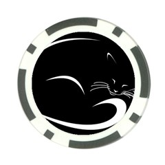 Cat Black Vector Minimalism Poker Chip Card Guard