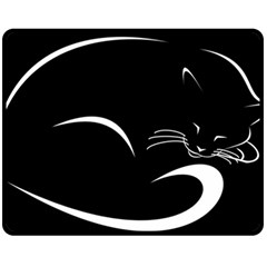 Cat Black Vector Minimalism Fleece Blanket (medium) 