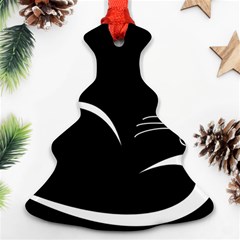 Cat Black Vector Minimalism Christmas Tree Ornament (two Sides)