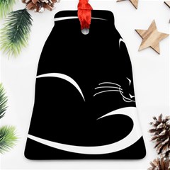 Cat Black Vector Minimalism Bell Ornament (two Sides)