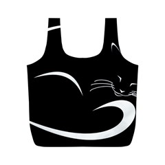 Cat Black Vector Minimalism Full Print Recycle Bags (m)  by Simbadda