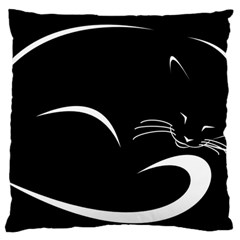 Cat Black Vector Minimalism Standard Flano Cushion Case (two Sides)