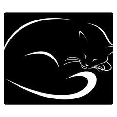 Cat Black Vector Minimalism Double Sided Flano Blanket (small)  by Simbadda