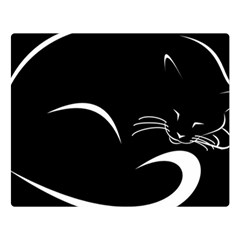 Cat Black Vector Minimalism Double Sided Flano Blanket (large)  by Simbadda