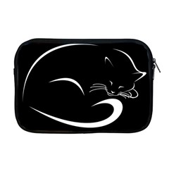 Cat Black Vector Minimalism Apple Macbook Pro 17  Zipper Case