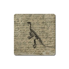 Dinosaur Skeleton Square Magnet