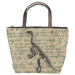 Dinosaur Skeleton Bucket Bags by Valentinaart